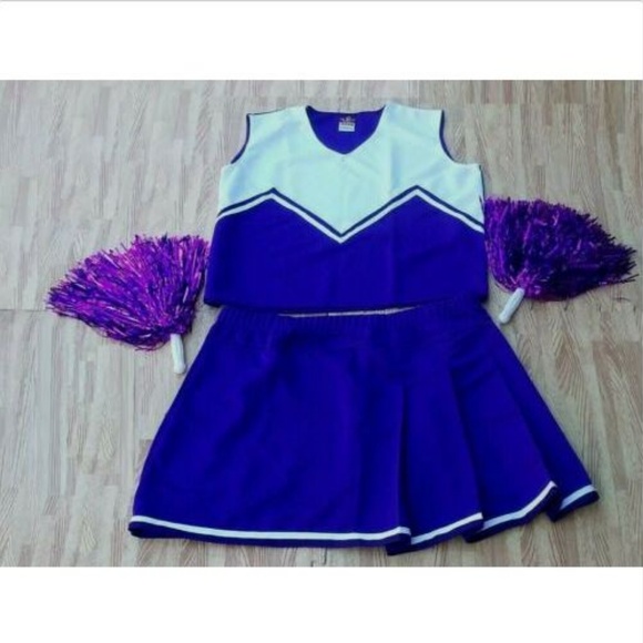 Other - NEW PLUS SIZE CHEERLEADER UNIFORM TOP SKIRT POMS